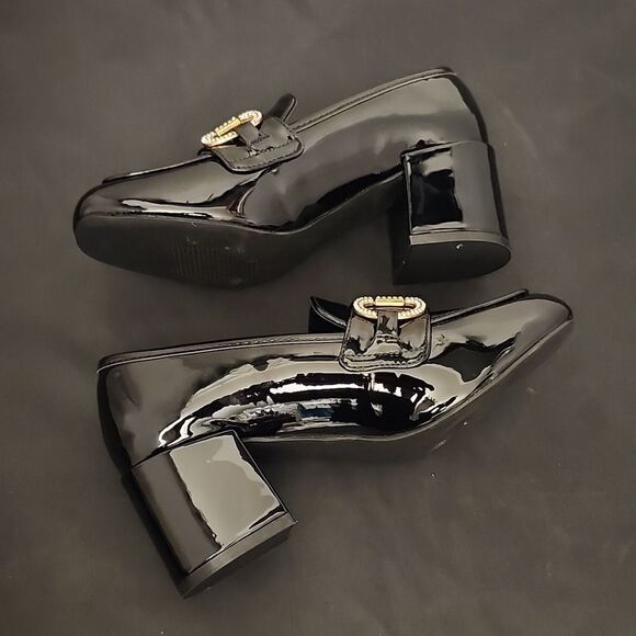 BRAND NEW BAMBOO DOLL RHINESTONE CHAIN LINING WOMEN'S LOAFERS - Picture 6 of 14